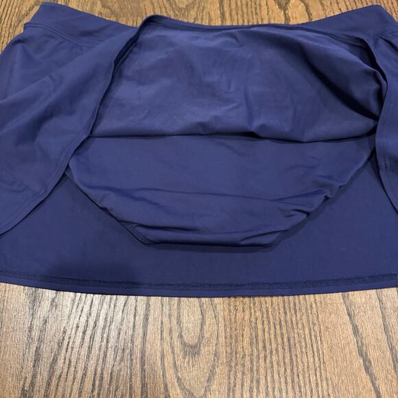 Lands End Womens Solid Navy Blue Swim Skirt Attached Brief Suit Bottom Size 16P - Picture 4 of 6